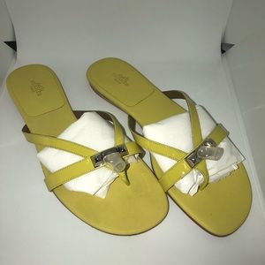 SOLD HERMES CORFOU YELLOW LEATHER SANDAL SIZE 41